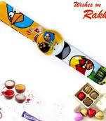 Multicolor Angry Bird Watch Style Kids Rakhi Band