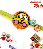 Cute Smiling Cartoon Motif Kids Rakhi