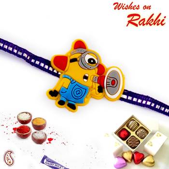 Minion With Speaker Motif Kids Rakhi 1