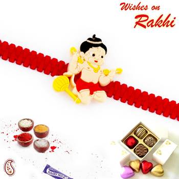 Cute Bal Hanuman Motif Kids Rakhi 1