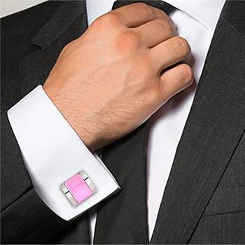 Pink crystal Cufflink 5