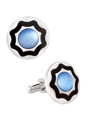 Blue crystal Cufflink 1