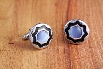 Blue crystal Cufflink 4