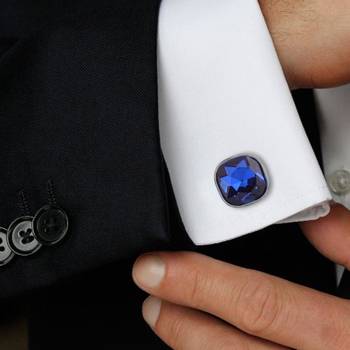 Blue cubic zirconia Cufflink 3