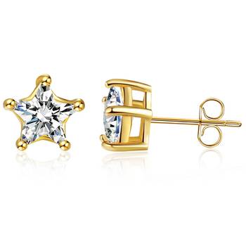 Gold cubic zirconia studs 1