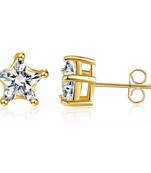 Gold cubic zirconia studs