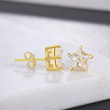 Gold cubic zirconia studs 3