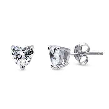 Silver cubic zirconia studs 1
