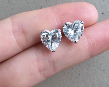 Silver cubic zirconia studs 3