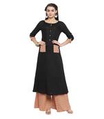 Black self design viscose salwar