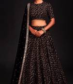 Black Reception Lehenga Choli for Women