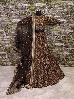 Black Reception Lehenga Choli for Women 2