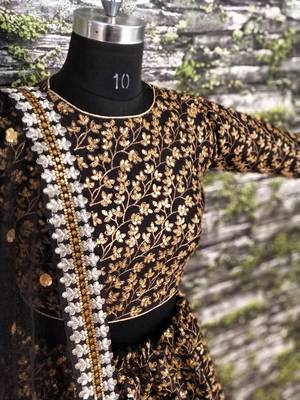 Black Reception Lehenga Choli for Women 4