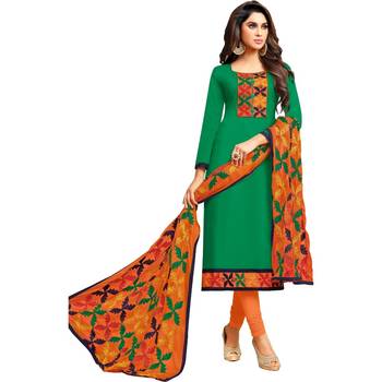 Green phulkari cotton salwar 1