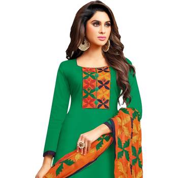 Green phulkari cotton salwar 7