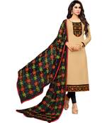 Beige phulkari cotton salwar