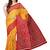 Multicolor printed poly cotton saree with blouse