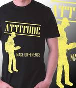 Attitude Makes Difference Slogan T-shirt for Men