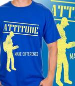 Attitude Makes Difference Slogan T-shirt for Men