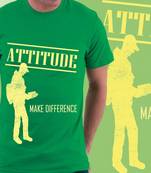 Attitude Makes Difference Slogan T-shirt for Men