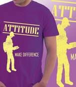 Attitude Makes Difference Slogan T-shirt for Men