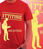 Attitude Makes Difference Slogan T-shirt for Men