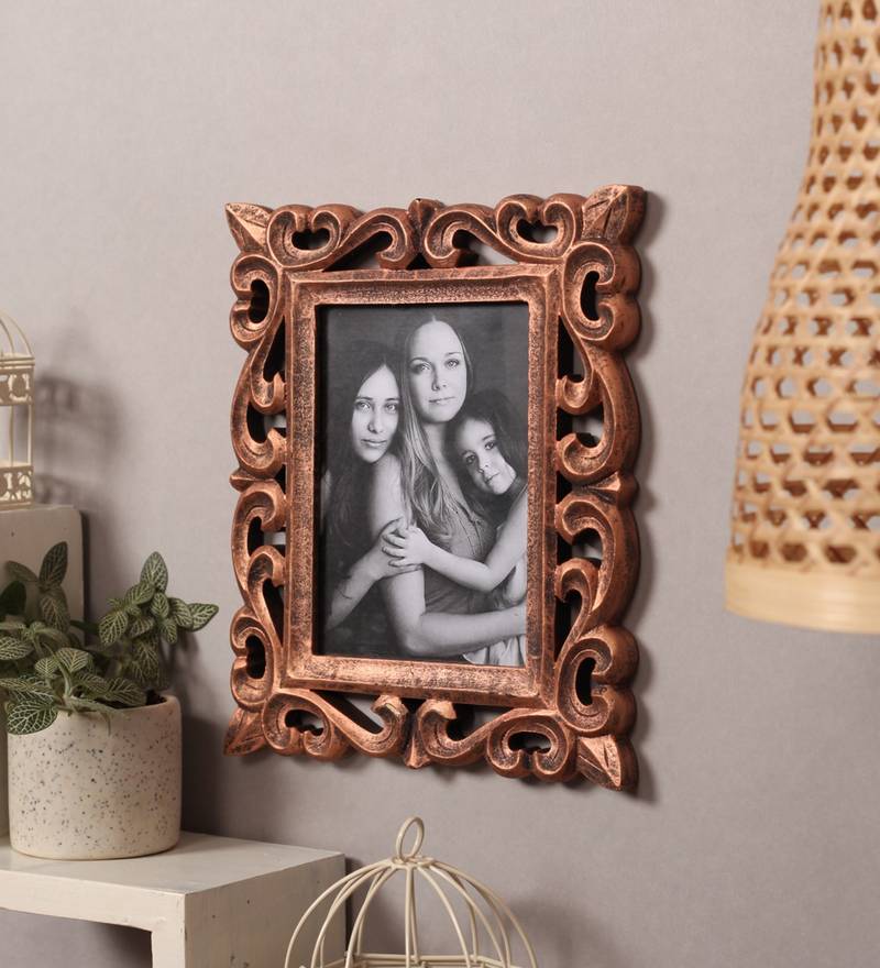 Wooden Handcrafted Photo Frame Distress Finish Copper Color ( 5x7 Inch Vertical)