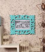 Wooden Handcrafted Photo Frame Distress Finish Turquoise Color ( 4x6 Inch Horizontal)