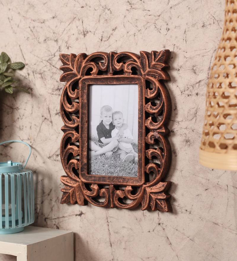 Wooden Handcrafted Photo Frame Distress Finish Copper Color ( 4x6 Inch Vertical)