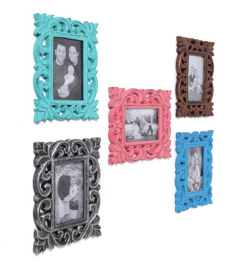 Wooden Handcrafted Collage Photo Frames Distress Finish Wall Hanging