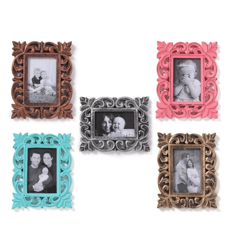 Wooden Handcrafted Collage Photo Frames Distress Finish Wall Hanging