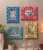 Wooden Handcrafted Collage Photo Frames Distress Finish Wall Hanging (4x6 Set Of 4 Photo Frames-03)