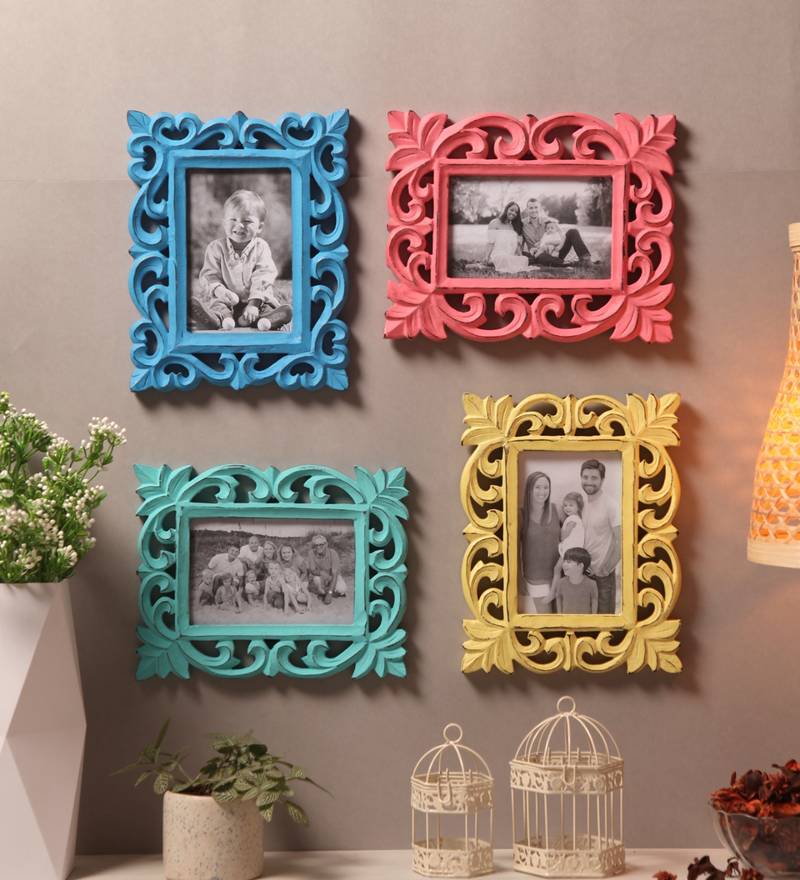 Wooden Handcrafted Collage Photo Frames Distress Finish Wall Hanging