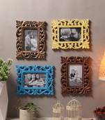 Wooden Handcrafted Collage Photo Frames Distress Finish Wall Hanging (4x6 Set Of 4 Photo Frames-06)