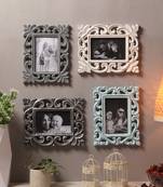 Wooden Handcrafted Collage Photo Frames Distress Finish Wall Hanging (4x6 Set Of 4 Photo Frames-10)