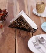 Handmade Handcrafted Rose Triangle Tissue Holder Tissue Paper Holder Table Tissue Holder - Gold