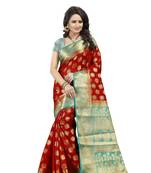 Red Woven Art Silk Banarasi Saree With Blouse