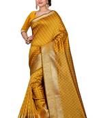 Yellow Woven Saree With Blouse