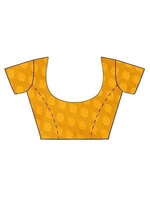Yellow Woven Saree With Blouse 4