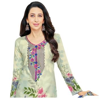 Multicolor Glaze Cotton Printed & Embroidered Women's Salwar Suit 9