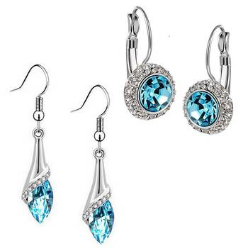 Blue crystal combo-earrings 1