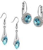 Blue crystal combo-earrings