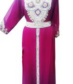 Pink Georgette Islamic Kaftan With Zari And Stone Work