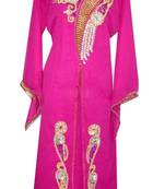 Pink Georgette Islamic Kaftan With Zari And Stone Work