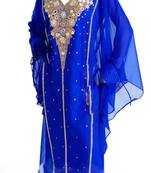 Royal Blue Georgette Islamic Kaftan With Zari And Stone Work