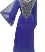 Blue Georgette Farasha With Zari And Stone Work