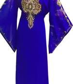 Blue Georgette Farasha With Zari And Stone Work