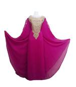 Pink Georgette Farasha With Zari And Stone Work