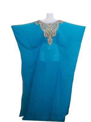 Firozi Georgette Farasha With Zari And Stone Work 1