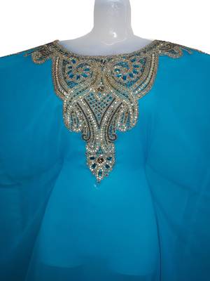 Firozi Georgette Farasha With Zari And Stone Work 2